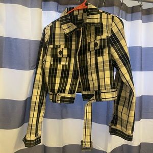 Wet seal black and white crop jacket